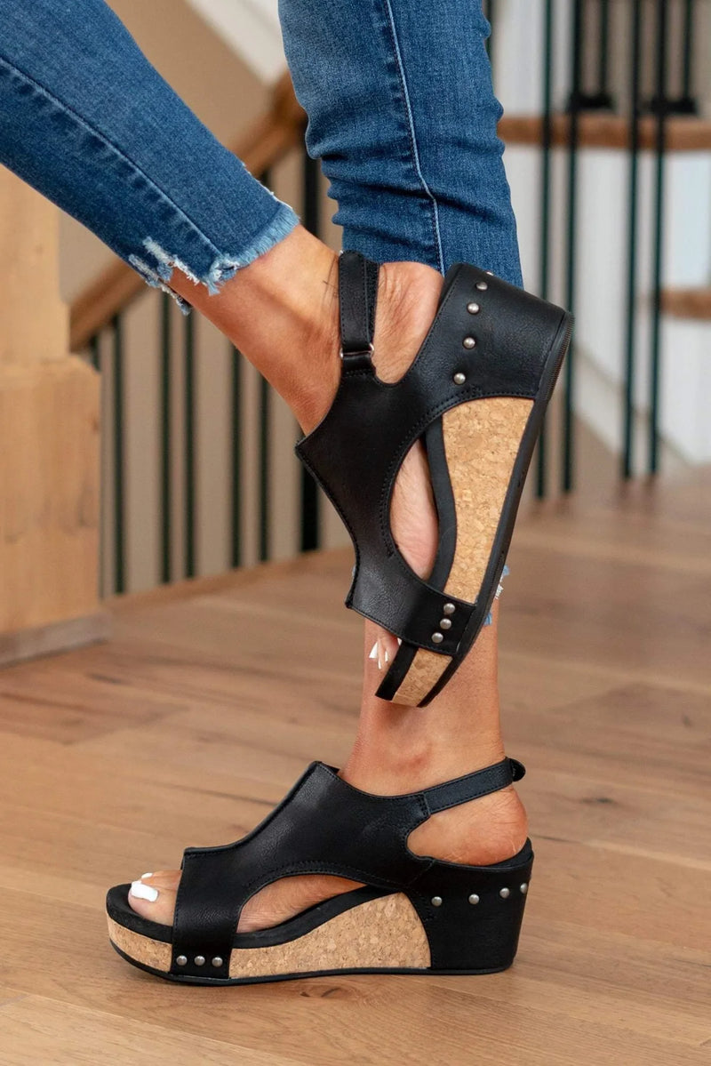 Melarey Mid Heel Wedge Sandals